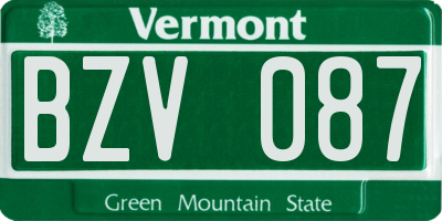 VT license plate BZV087