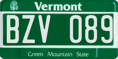 VT license plate BZV089
