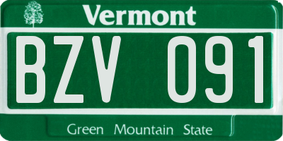 VT license plate BZV091