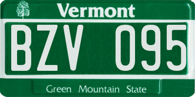 VT license plate BZV095