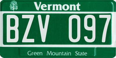 VT license plate BZV097