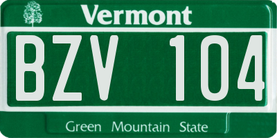 VT license plate BZV104