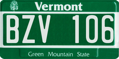 VT license plate BZV106