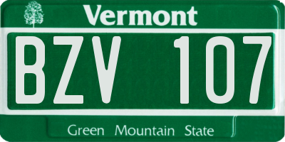 VT license plate BZV107