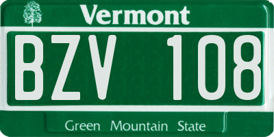 VT license plate BZV108