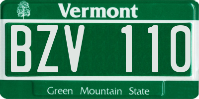 VT license plate BZV110