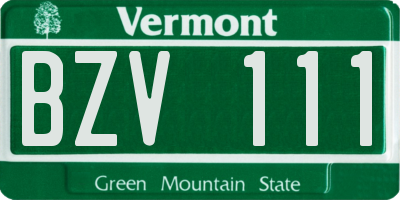 VT license plate BZV111
