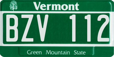 VT license plate BZV112