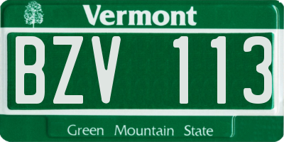 VT license plate BZV113