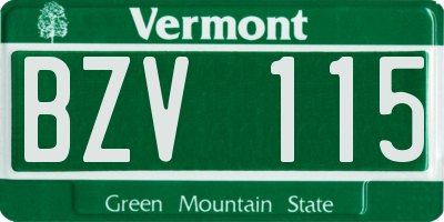 VT license plate BZV115