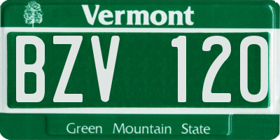 VT license plate BZV120