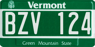 VT license plate BZV124