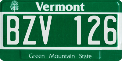 VT license plate BZV126
