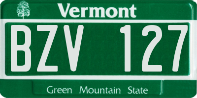VT license plate BZV127