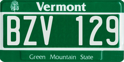 VT license plate BZV129