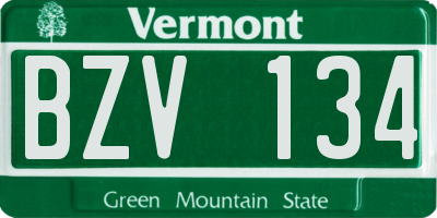 VT license plate BZV134