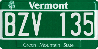 VT license plate BZV135