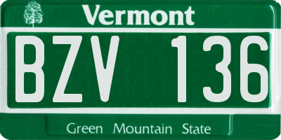 VT license plate BZV136
