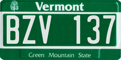 VT license plate BZV137