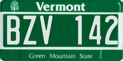 VT license plate BZV142