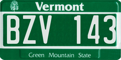 VT license plate BZV143