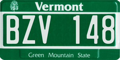 VT license plate BZV148