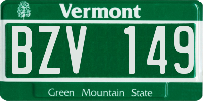 VT license plate BZV149