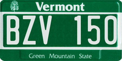 VT license plate BZV150