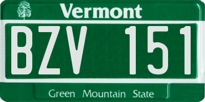 VT license plate BZV151