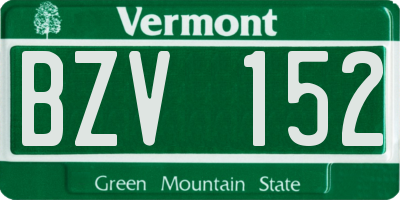 VT license plate BZV152