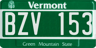 VT license plate BZV153