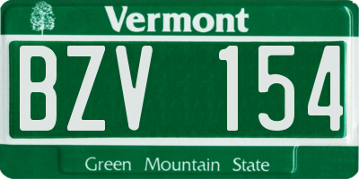 VT license plate BZV154
