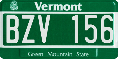 VT license plate BZV156