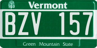 VT license plate BZV157