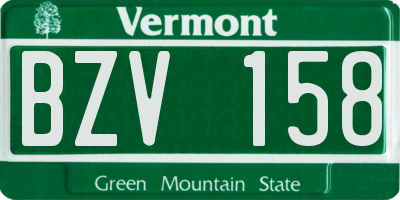 VT license plate BZV158