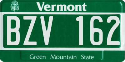 VT license plate BZV162