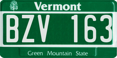 VT license plate BZV163