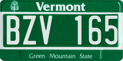 VT license plate BZV165