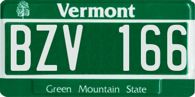 VT license plate BZV166
