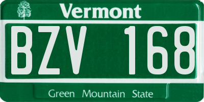 VT license plate BZV168