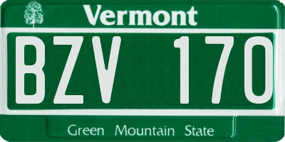 VT license plate BZV170