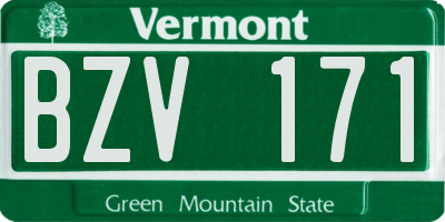 VT license plate BZV171