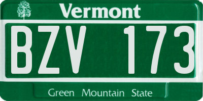 VT license plate BZV173