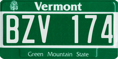 VT license plate BZV174