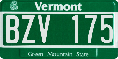 VT license plate BZV175
