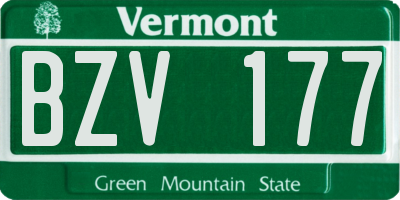 VT license plate BZV177