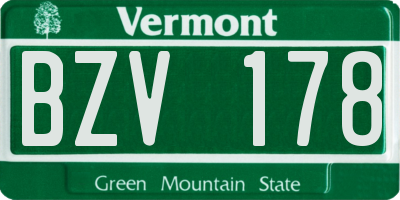 VT license plate BZV178