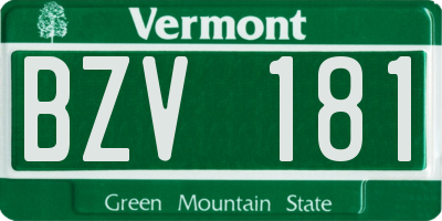 VT license plate BZV181