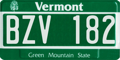 VT license plate BZV182