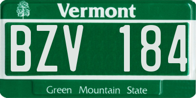 VT license plate BZV184